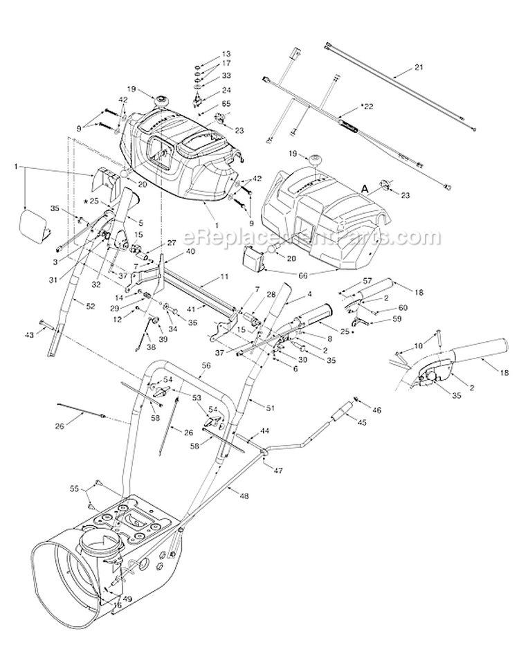 Page D Diagram and Parts List for 31AE6GLF801 2005-2 Yard Man Snow Blower